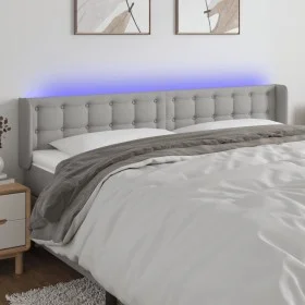 Hellgraues Stoffkopfteil mit LED 163x16x78/88 cm von vidaXL, Kopf- und Fußteile - Ref: Foro24-3123676, Preis: 79,00 €, Rabatt: %
