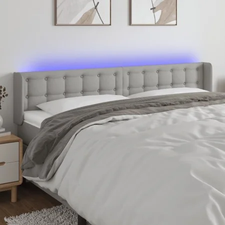Light gray fabric headboard with LED 163x16x78/88 cm by vidaXL, Headboards and footboards - Ref: Foro24-3123676, Price: 79,00...
