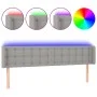 Light gray fabric headboard with LED 163x16x78/88 cm by vidaXL, Headboards and footboards - Ref: Foro24-3123676, Price: 79,00...