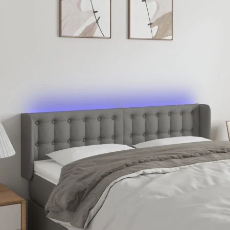 Dark gray fabric headboard with LED 147x16x78/88 cm by vidaXL, Headboards and footboards - Ref: Foro24-3123669, Price: 80,08 ...