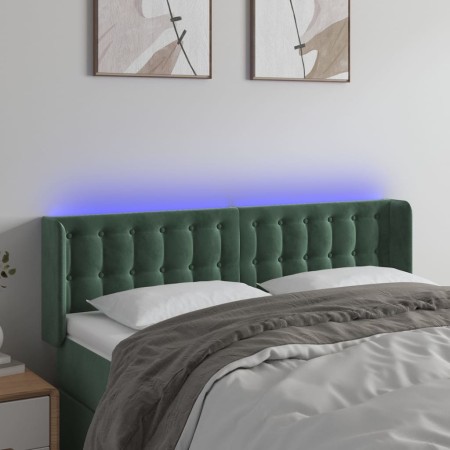 LED-Kopfteil aus dunkelgrünem Samt, 147 x 16 x 78/88 cm von vidaXL, Kopf- und Fußteile - Ref: Foro24-3123721, Preis: 84,95 €,...