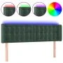 Dark green velvet LED headboard 147x16x78/88 cm by vidaXL, Headboards and footboards - Ref: Foro24-3123721, Price: 82,52 €, D...