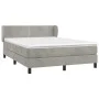 Box spring bed with light gray velvet mattress 140x190 cm by vidaXL, Beds and slatted bases - Ref: Foro24-3127427, Price: 433...