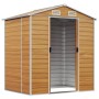 Caseta de jardín acero galvanizado marrón claro 191x130x198 cm de vidaXL, Cobertizos - Ref: Foro24-3188275, Precio: 283,29 €,...