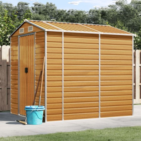 Gartenhaus aus hellbraunem, verzinktem Stahl, 191 x 215 x 198 cm von vidaXL, Schuppen - Ref: Foro24-3188276, Preis: 384,28 €,...