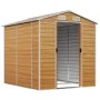 Caseta de jardín acero galvanizado marrón claro 191x215x198 cm de vidaXL, Cobertizos - Ref: Foro24-3188276, Precio: 371,08 €,...