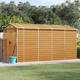 Garden shed light brown galvanized steel 191x385x198 cm by vidaXL, Sheds - Ref: Foro24-3188278, Price: 596,71 €, Discount: %