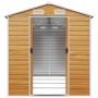 Caseta de jardín acero galvanizado marrón claro 191x385x198 cm de vidaXL, Cobertizos - Ref: Foro24-3188278, Precio: 570,70 €,...