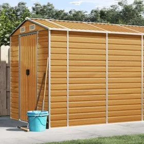 Garden shed made of light brown galvanized steel, measuring 191x555x198 cm. by vidaXL, Sheds - Ref: Foro24-3188280, Price: 80...