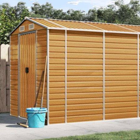 Gartenhaus aus verzinktem Stahl in hellbraun 191x555x198 cm von vidaXL, Schuppen - Ref: Foro24-3188280, Preis: 856,01 €, Raba...