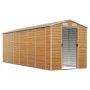 Caseta de jardín acero galvanizado marrón claro 191x555x198 cm de vidaXL, Cobertizos - Ref: Foro24-3188280, Precio: 805,09 €,...