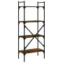 Bookcase with 4 shelves smoked oak wood 56x31.5x138.5 cm by vidaXL, Bookcases and shelves - Ref: Foro24-833340, Price: 45,77 ...