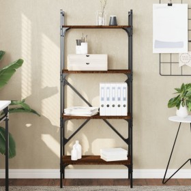 4-shelf bookcase in brown oak wood 56x31.5x138.5 cm by vidaXL, Bookcases and shelves - Ref: Foro24-833342, Price: 47,75 €, Di...