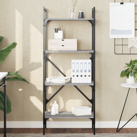 Librería 4 estantes madera gris Sonoma 56x31,5x138,5 cm de vidaXL, Librerías y estanterías - Ref: Foro24-833341, Precio: 48,82 €
