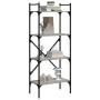 Librería 4 estantes madera gris Sonoma 56x31,5x138,5 cm de vidaXL, Librerías y estanterías - Ref: Foro24-833341, Precio: 48,9...