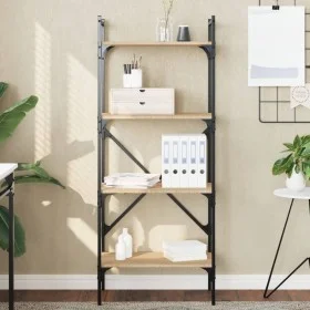 Bookcase with 4 shelves Sonoma oak wood 56x31.5x138.5 cm by vidaXL, Bookcases and shelves - Ref: Foro24-833339, Price: 45,56 ...