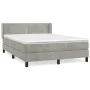 Box spring bed with light gray velvet mattress 140x190 cm by vidaXL, Beds and slatted bases - Ref: Foro24-3130895, Price: 426...