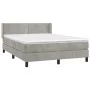Box spring bed with light gray velvet mattress 140x190 cm by vidaXL, Beds and slatted bases - Ref: Foro24-3130895, Price: 426...