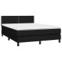 Box spring bed mattress and LED lights black fabric 140x190 cm by vidaXL, Beds and slatted bases - Ref: Foro24-3133071, Price...