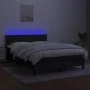 Box spring bed mattress and LED lights black fabric 140x190 cm by vidaXL, Beds and slatted bases - Ref: Foro24-3133071, Price...