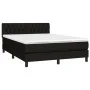 Box spring bed mattress and LED lights black fabric 140x190 cm by vidaXL, Beds and slatted bases - Ref: Foro24-3133391, Price...