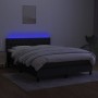 Boxspringbettmatratze und LED-Leuchten aus schwarzem Stoff 140x190 cm von vidaXL, Betten und Lattenroste - Ref: Foro24-313339...