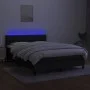Box spring bed mattress and LED lights black fabric 140x200 cm by vidaXL, Beds and slatted bases - Ref: Foro24-3133399, Price...