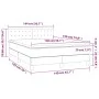Box spring bed mattress and LED lights dark gray fabric 140x190 cm by vidaXL, Beds and slatted bases - Ref: Foro24-3133470, P...