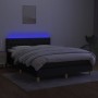 Box spring bed mattress and LED lights black fabric 140x200 cm by vidaXL, Beds and slatted bases - Ref: Foro24-3133959, Price...