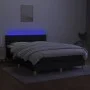 Box spring bed mattress and LED lights black fabric 140x200 cm by vidaXL, Beds and slatted bases - Ref: Foro24-3133959, Price...