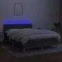 Box spring bed mattress and LED lights dark gray fabric 140x200 cm by vidaXL, Beds and slatted bases - Ref: Foro24-3134038, P...