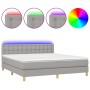 Boxspringbett mit Stoffmatratze und hellgrauer LED 160x200 cm von vidaXL, Betten und Lattenroste - Ref: Foro24-3134045, Preis...