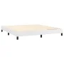Box spring bed with mattress and LED white synthetic leather 160x200 cm by vidaXL, Beds and slatted bases - Ref: Foro24-31342...