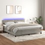 Cama box spring colchón y LED terciopelo gris claro 180x200 cm de vidaXL, Camas y somieres - Ref: Foro24-3134357, Precio: 507...