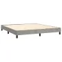Box spring bed with mattress and LED light gray velvet 180x200 cm by vidaXL, Beds and slatted bases - Ref: Foro24-3134357, Pr...