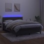 Box spring bed with mattress and LED dark gray velvet 140x200 cm by vidaXL, Beds and slatted bases - Ref: Foro24-3134406, Pri...