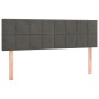 Box spring bed with mattress and LED dark gray velvet 140x200 cm by vidaXL, Beds and slatted bases - Ref: Foro24-3134406, Pri...