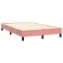 Box spring bed with mattress and LED pink velvet 120x200 cm by vidaXL, Beds and slatted bases - Ref: Foro24-3134398, Price: 3...