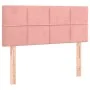 Box spring bed with mattress and LED pink velvet 120x200 cm by vidaXL, Beds and slatted bases - Ref: Foro24-3134398, Price: 3...