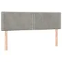 Box spring bed with mattress and LED light gray velvet 140x190 cm by vidaXL, Beds and slatted bases - Ref: Foro24-3134339, Pr...