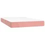 Box spring bed with mattress and LED pink velvet 120x200 cm by vidaXL, Beds and slatted bases - Ref: Foro24-3134518, Price: 3...