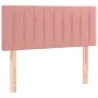 Box spring bed with mattress and LED pink velvet 120x200 cm by vidaXL, Beds and slatted bases - Ref: Foro24-3134518, Price: 3...