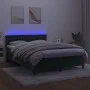 Box spring bed with mattress and LED dark green velvet 140x200cm by vidaXL, Beds and slatted bases - Ref: Foro24-3134648, Pri...
