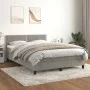 Cama box spring con colchón terciopelo gris claro 140x190 cm de vidaXL, Camas y somieres - Ref: Foro24-3141239, Precio: 416,9...