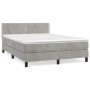 Boxspringbett mit hellgrauer Samtmatratze 140x190 cm von vidaXL, Betten und Lattenroste - Ref: Foro24-3141239, Preis: 430,47 ...