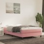 Cama box spring con colchón terciopelo rosa 120x200 cm