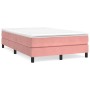 Cama box spring con colchón terciopelo rosa 120x200 cm