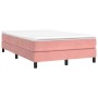 Cama box spring con colchón terciopelo rosa 120x200 cm