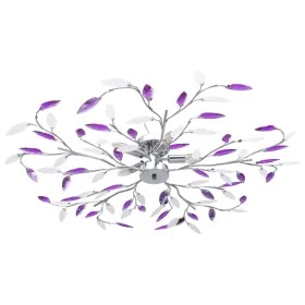 Leaf-shaped glass arm ceiling lamp with 5 purple bulbs by vidaXL, ceiling lights - Ref: Foro24-289240, Price: 82,10 €, Discou...