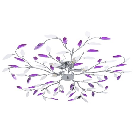Leaf-shaped glass arm ceiling lamp with 5 purple bulbs by vidaXL, ceiling lights - Ref: Foro24-289240, Price: 71,28 €, Discou...